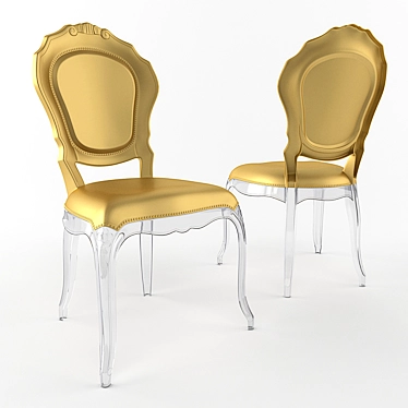 Elegant Belle Epoque Chair: Timeless Beauty! 3D model image 1 