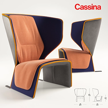 Modern Cassina 570 Gender Swivel Chair 3D model image 1 