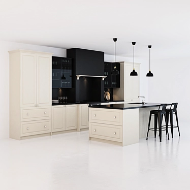 Custom Kitchen Design 3D model image 1 