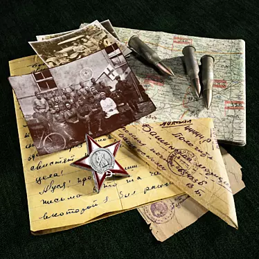 Title: Frontline Memoirs: Letters & Photos 3D model image 1 