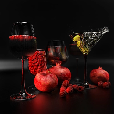 Beverage and Fruit Combo Set 3D model image 1 