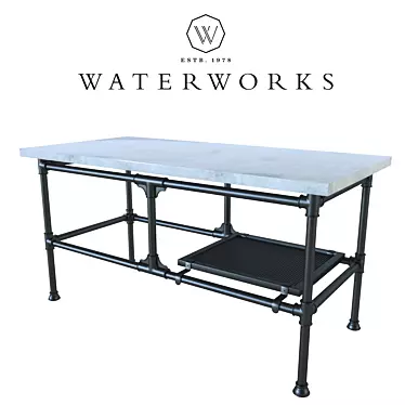 Cuisinier Metal Worktable: Industrial Elegance 3D model image 1 