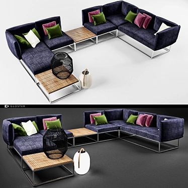 Gloster Cloud: Modular Sofa Collection & Ambient Lamps 3D model image 1 