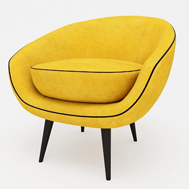 Mustard Yellow Furniture Set 3D model image 1 