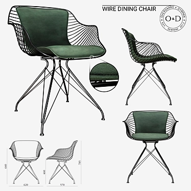 Modern Wire Dining Chair 3D model image 1 