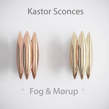 Vintage Danish Kastor Brass Sconces 3D model image 1 