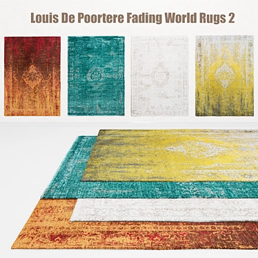 Louis De Poortere Fading World Rugs: Exquisite Design in Vibrant Shades 3D model image 1 