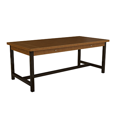 Leather Stitched Table- Promemoria Ernest 3D model image 1 