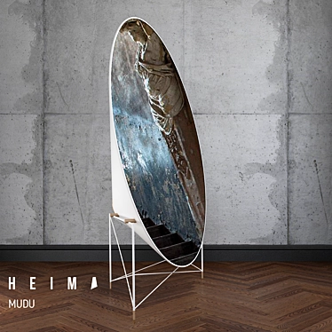 Heima Mudu: Stylish Floor Mirror with Corian Frame 3D model image 1 