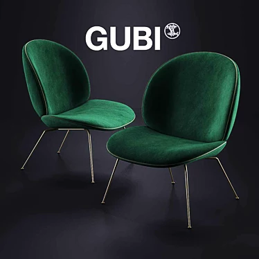 GUBI Beetle Lounge Chair: The Epitome of Comfort 3D model image 1 