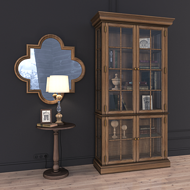 Vintage Style Wardrobe Showcase "Jordan Cabinet 3D model image 1 