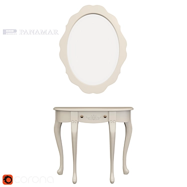 Panamar Corona Console and Mirror Set 3D model image 1 