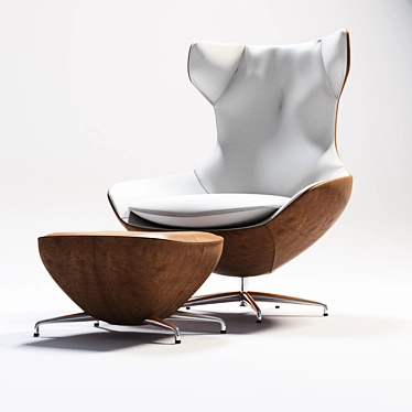 Elegant Crafted Caruzzo Swivel Chair 3D model image 1 