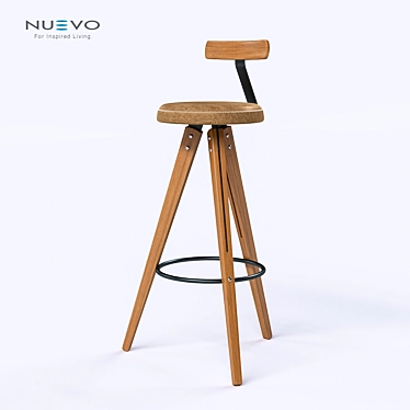 Nuevo Theo Barstool: Sophisticated and Sleek Seating 3D model image 1 