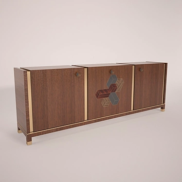 BK Design: Stylish and Spacious 220 cm Desk 3D model image 1 