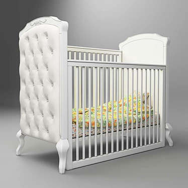 Versatile Children's Bed with Adjustable Height Orthopedic Base 3D model image 1 