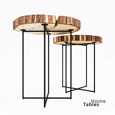 Modern Oak Home Tables 3D model image 1 