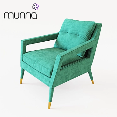 Cozy Charm: Munna CHANTAL Armchair 3D model image 1 