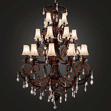 Elegant Chandelier Bliss - 24 Lights 3D model image 1 