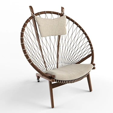 Designer Round Armchair by Hans Wegner 3D model image 1 