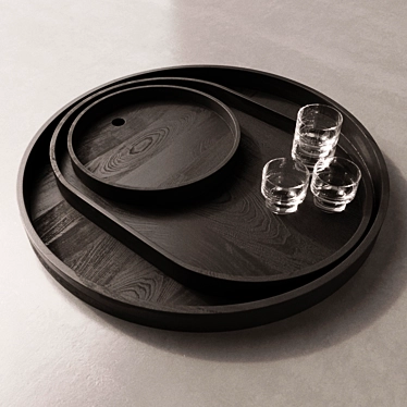 Elegant Shaker Trays by Norm 3D model image 1 