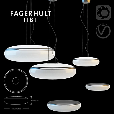 Fagerhult Tibi Pendant Light Set - German Design 3D model image 1 