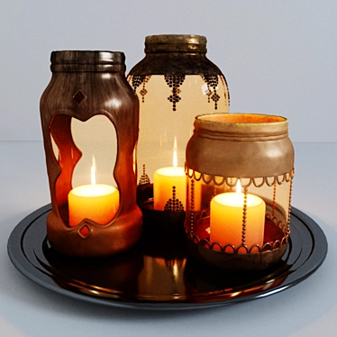Elegant Decor Candles 3D model image 1 