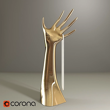 Gilded Servus Hand Decor 3D model image 1 