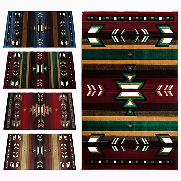 Taj Mahal Southwestern Rug: Vibrant, Textured Design 3D model image 1 