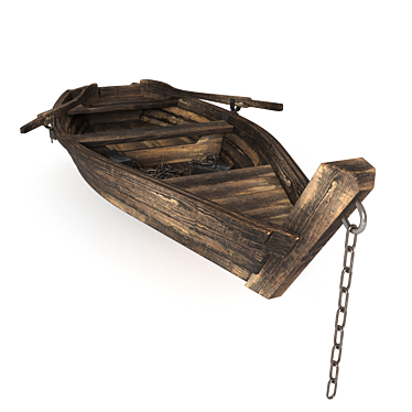 Rustic Smoked-Finish Fishing Boat 3D model image 1 
