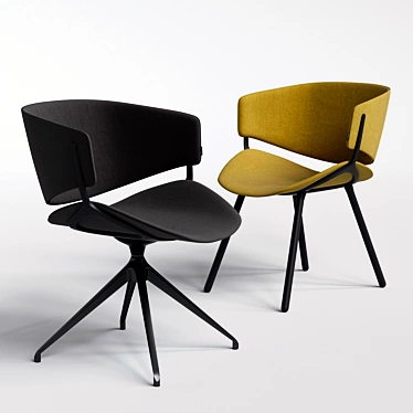 Modern Phoenix Chairs in Various Frame Options 3D model image 1 