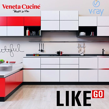 Vineto Cucine Like_GO: Modern Kitchen with Texture and Render Files 3D model image 1 