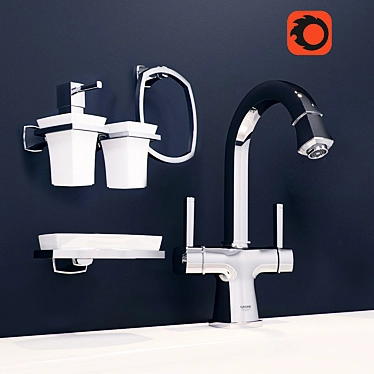 Grohe Grandera L-Size Basin Mixer Set 3D model image 1 