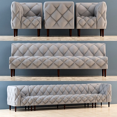 Classic Bar Sofa 3D model image 1 