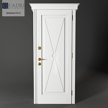 Simphony 711 Bianco Quadri Door 3D model image 1 
