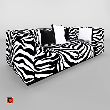 Zebra Print Sofa 3D model image 1 