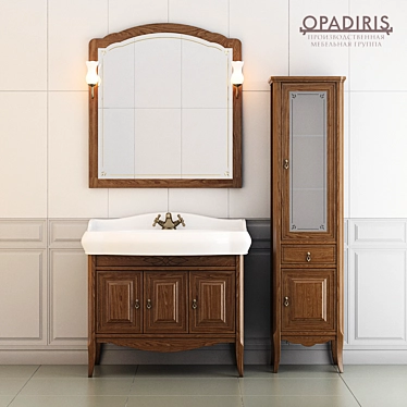 Lorenzo 100: Elegant Bathroom Furniture Set 3D model image 1 