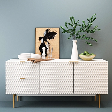 Sleek West Elm Audrey Buffet 3D model image 1 