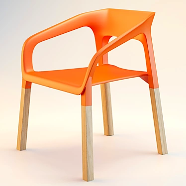 Versatile Orange Chair 3D model image 1 