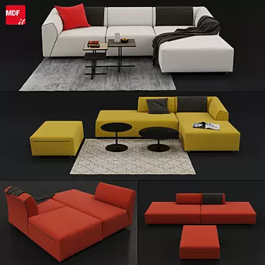Modular Sofa Set "Thea" by MDF Italia 3D model image 1 