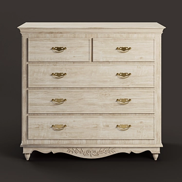 Rustic Charm Chest: 5-Drawer Country Romance 3D model image 1 