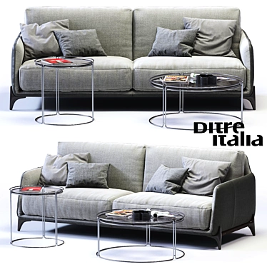 Ditre Italia ELLIOT 3-Seater Sofa: Modern Elegance in Every Detail 3D model image 1 