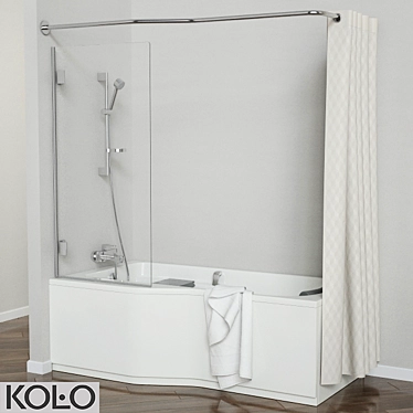 Comfort Plus KOLO Bath Set with Glass Curtains 3D model image 1 