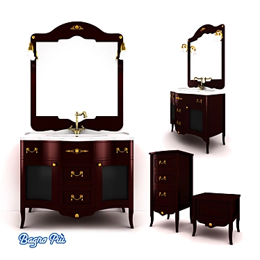 Elegant Palladio Bathroom Set 3D model image 1 