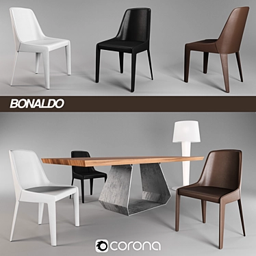 Designer Bonaldo Lamina Chair - 3 Upholstery Options 3D model image 1 