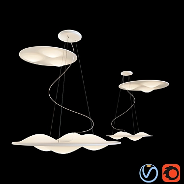 Modern Circle Wave Pendant Lights 3D model image 1 