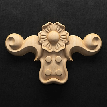 Elegant Carved Flower Overlay 3D model image 1 