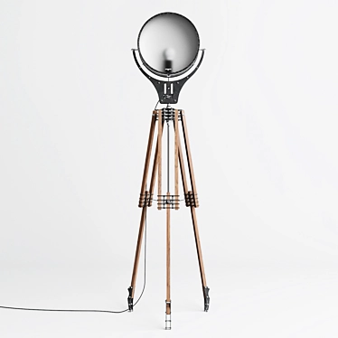Loftdesign 7500 Floor Lamp: Stylish Metal and Wood Lighting 3D model image 1 