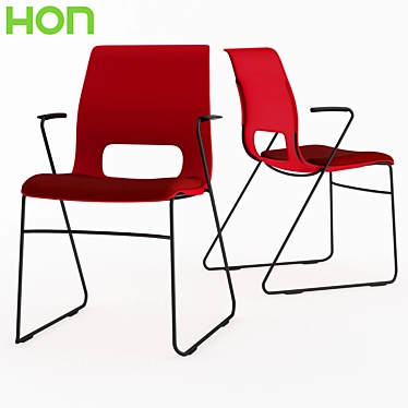 Sleek HON Stacking Chair: Comfort and Style 3D model image 1 