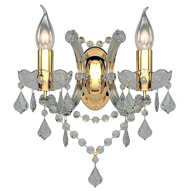 Gold Polished Crystal Sconce 3D model image 1 